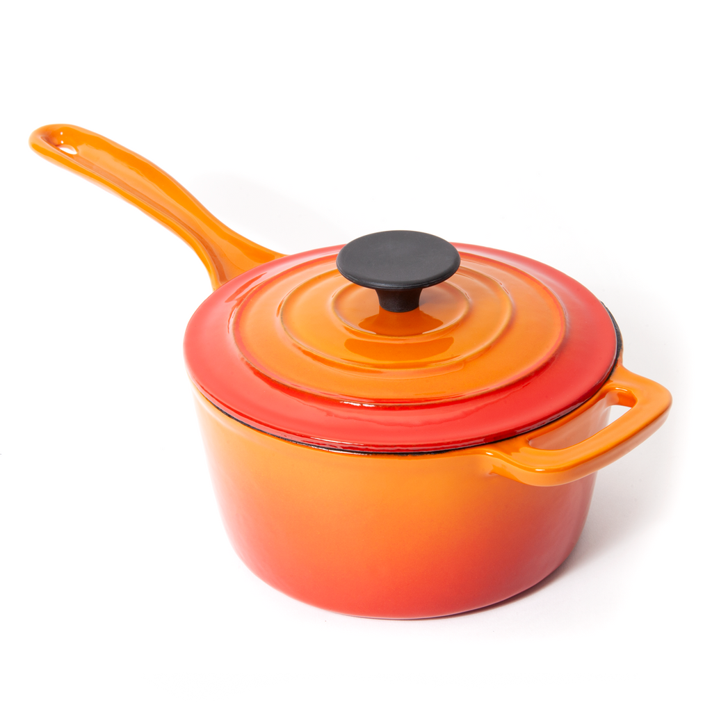 Orange Enameled Cast Iron Skillet Fry Pan by Nardelli Cookware – Nardelli  Cookware USA